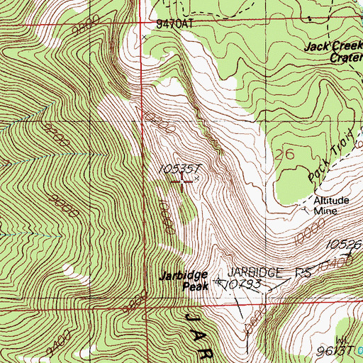 Topographic Map of Bald Peak, NV