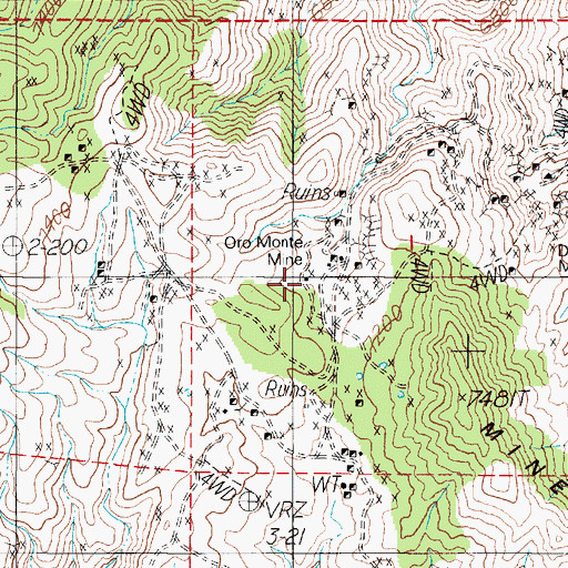 Topographic Map of Valcada Mill (historical), NV