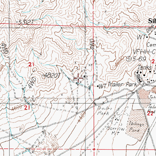 Topographic Map of Great Salt Basin Mill and Mining Company Mill (historical), NV
