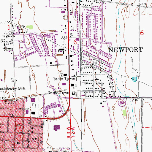 Topographic Map of KNBY-AM (Newport), AR