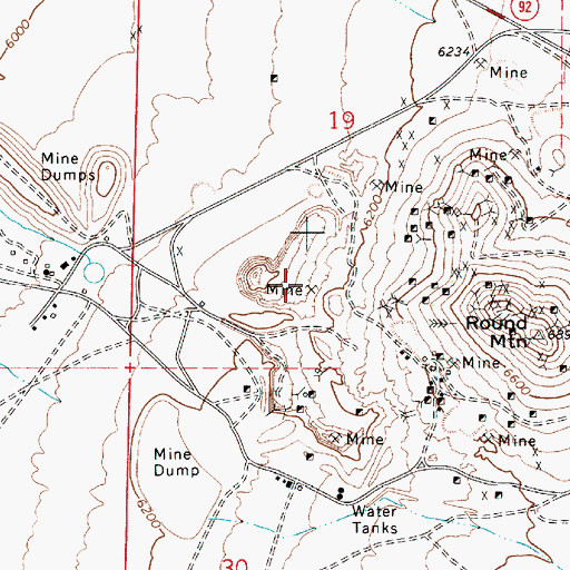 Topographic Map of Great Western Tunnel, NV