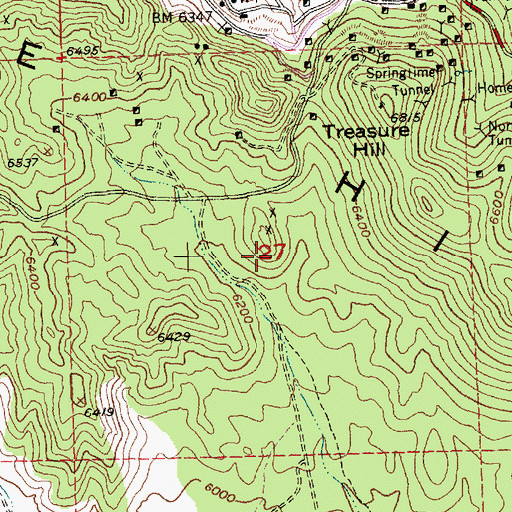 Topographic Map of Rhonado Mine, NV