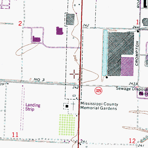 Topographic Map of KOSE-AM (Osceola), AR