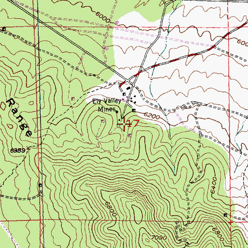 Topographic Map of Rustic Mine, NV
