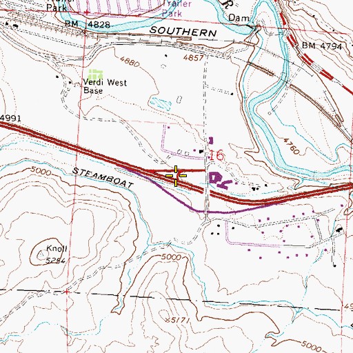 Topographic Map of Garson Road Interchange, NV