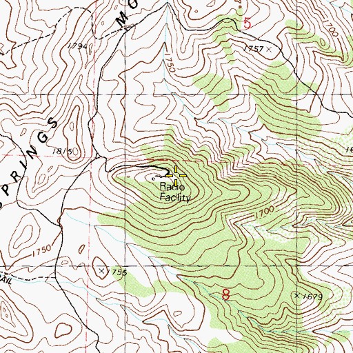 Topographic Map of Hungry Range, NV