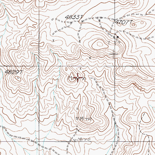 Topographic Map of Mercer Brothers Mine, NV