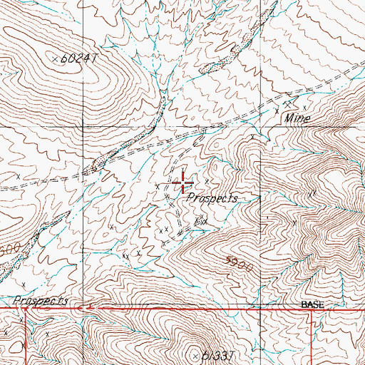 Topographic Map of American Mine, NV