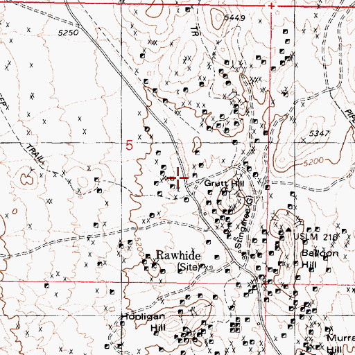 Topographic Map of Seminole Regent Mine, NV