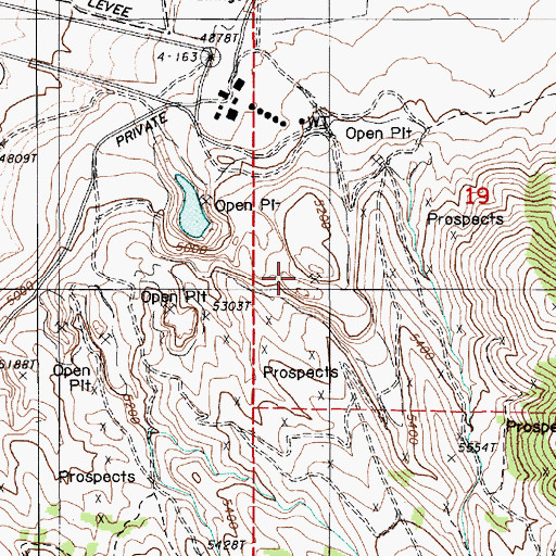 Topographic Map of Cortez Gold Mine, NV