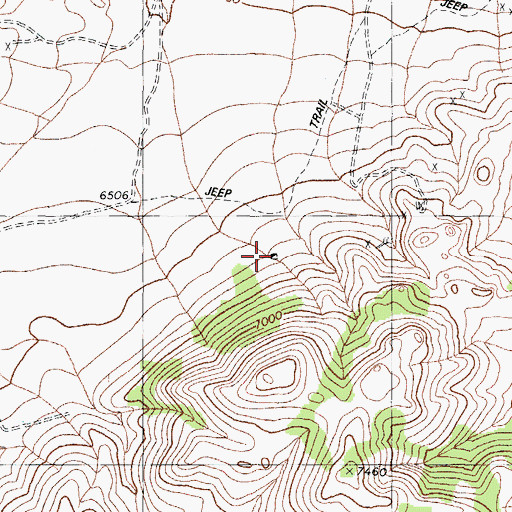 Topographic Map of Last Chance Mine, NV