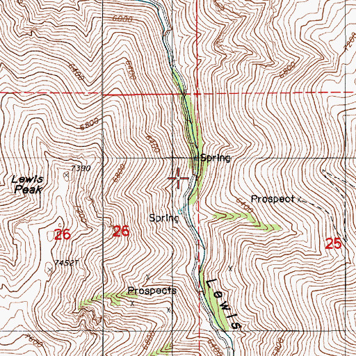 Topographic Map of Eagle Monitor Mine, NV