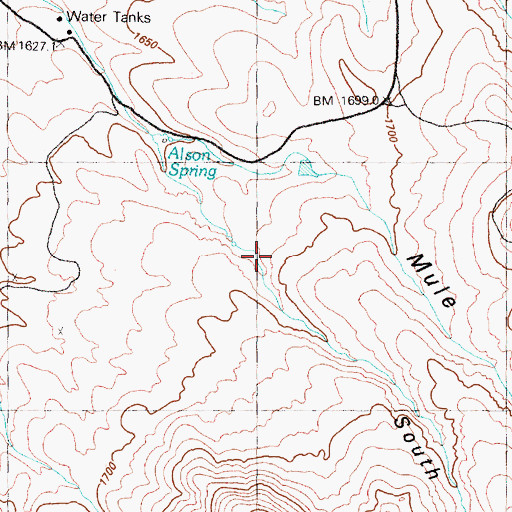 Topographic Map of Sage Hen Mine, NV