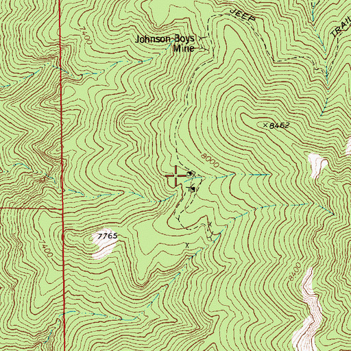 Topographic Map of Hendrix Mine, NV
