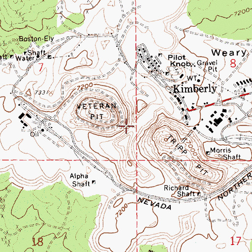 Topographic Map of Tripp Veteran Pit, NV