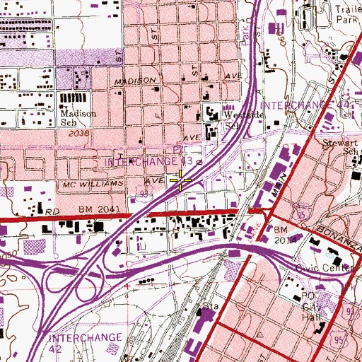 Topographic Map of Interchange 43, NV
