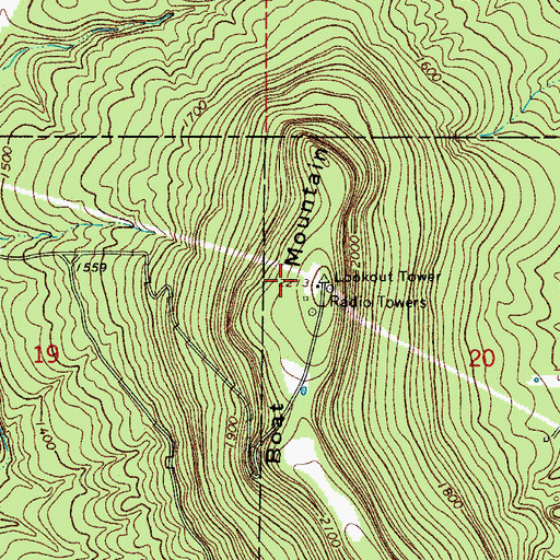Topographic Map of KCWD-FM (Harrison), AR