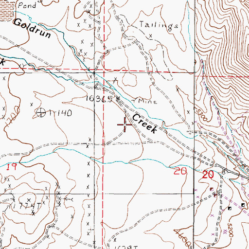 Topographic Map of Gold Run Mining District, NV