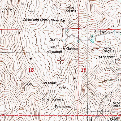 Topographic Map of Blossom Mine, NV