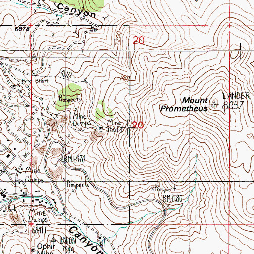 Topographic Map of Florida Mine, NV