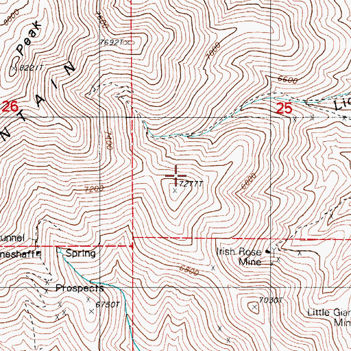 Topographic Map of Myra Mine, NV