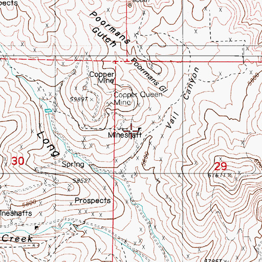 Topographic Map of Hawkeye Placer Mine, NV