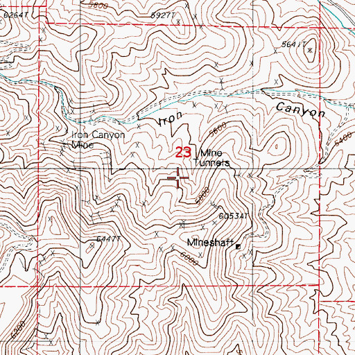 Topographic Map of Wedge Mine, NV