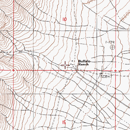 Topographic Map of Buffalo Ranch, NV