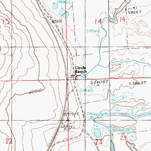 Topographic Map of Circle Ranch, NV