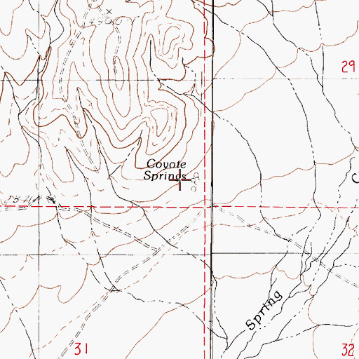 Topographic Map of Coyote Springs, NV