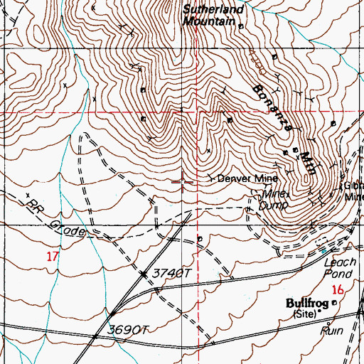 Topographic Map of Denver Mine, NV