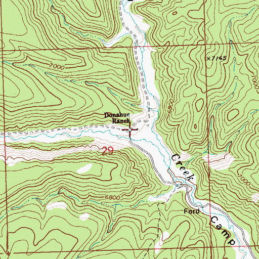 Topographic Map of Donahue Ranch, NV