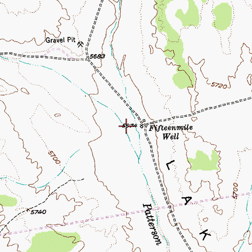 Topographic Map of Fifteenmile Well, NV