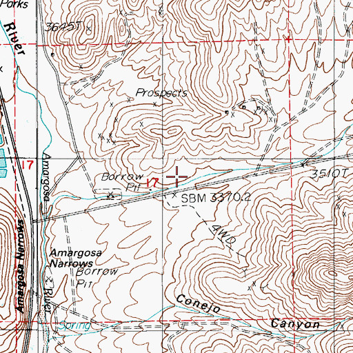 Topographic Map of Fluorspar Canyon, NV
