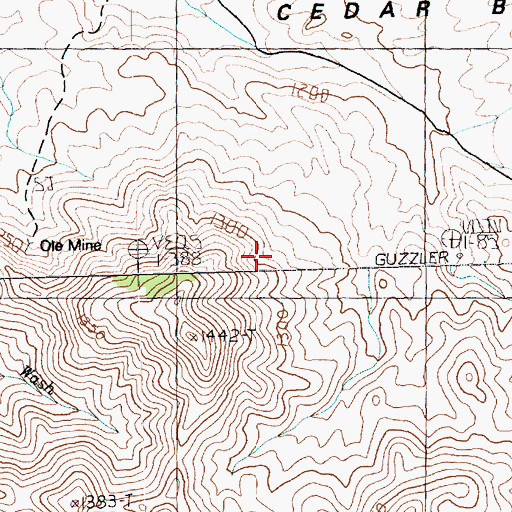 Topographic Map of Indian Trail Wash, NV