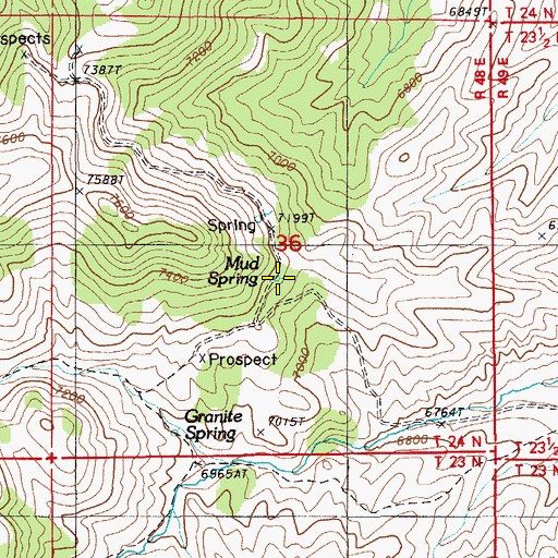 Topographic Map of Mud Spring, NV