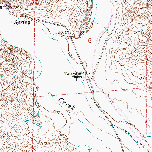 Topographic Map of Twelvemile Ranch, NV