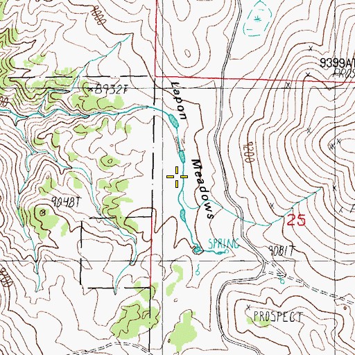 Topographic Map of Lapham Meadows, NV