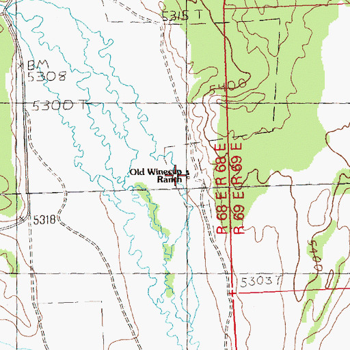 Topographic Map of Old Winecup Ranch, NV