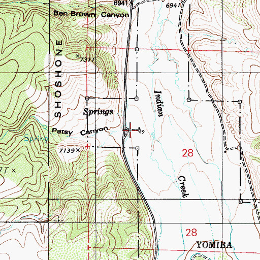 Topographic Map of Welchs Ranch, NV