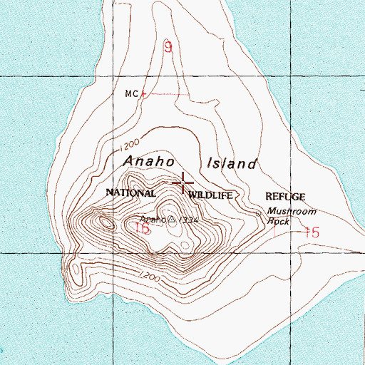 Topographic Map of Anaho Island National Wildlife Refuge, NV