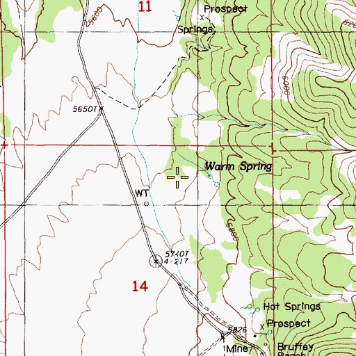 Topographic Map of Warm Spring, NV