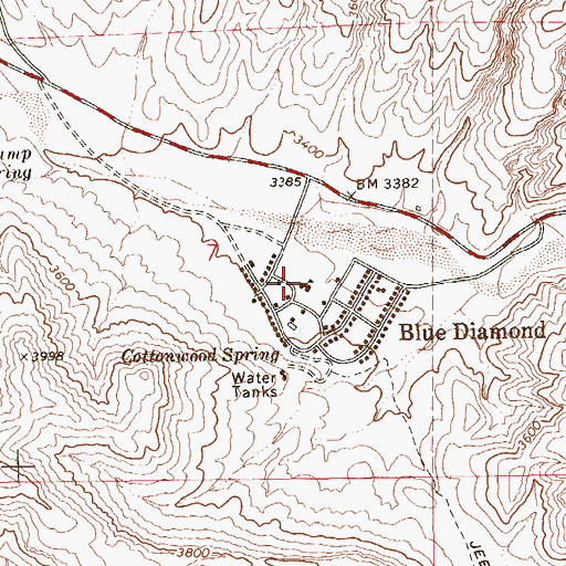 Topographic Map of Blue Diamond Elementary School, NV