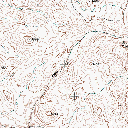 Topographic Map of Nevada Fairview Mine, NV