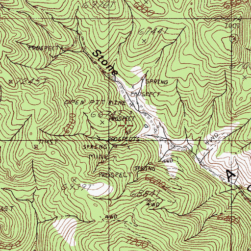 Topographic Map of Nevada Gold Group Mine, NV