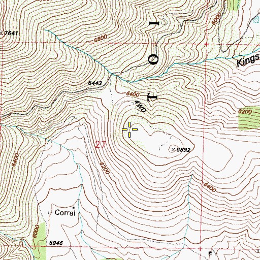 Topographic Map of Voltaire Mining District, NV