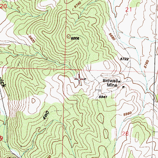 Topographic Map of Comstock Extension Mine, NV
