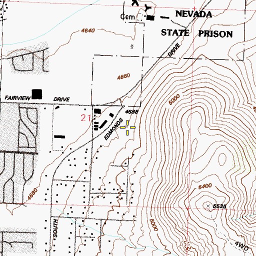 Topographic Map of Devil Springs, NV