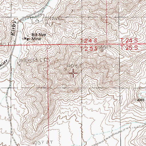 Topographic Map of Akron Mine, NV
