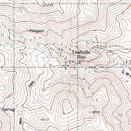 Topographic Map of Leadville Mining District, NV